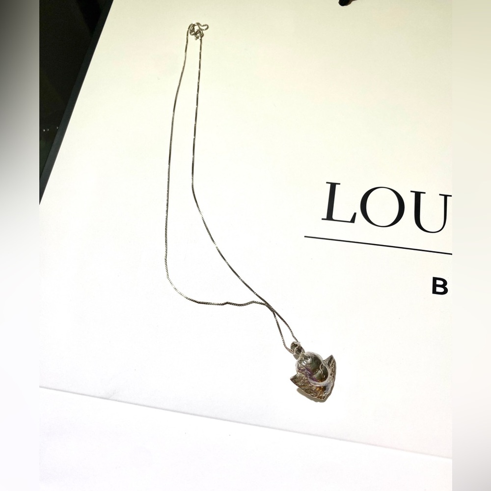 Sterling silver cherub angel necklace